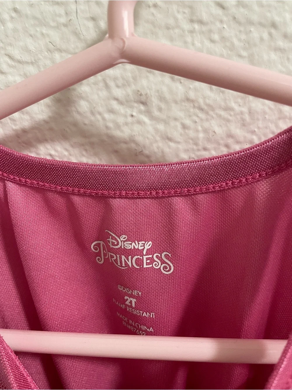 Disney Princess Pink Girls Dress with Satin Trim - Picture 3 of 3